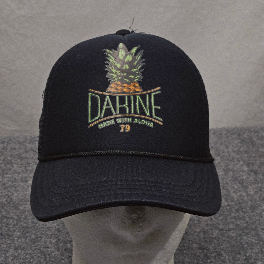 Dakine Trucker Hat Black Pineapple Logo Adjustable Surf Streetwear Cap Hawaii